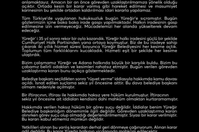 Yüreğir’de görevden uzaklaştırılan Demirçalı’dan sert tepki!