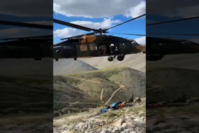 Adıyaman'da dağlık arazide yaralanan vatandaş helikopterle kurtarıldı