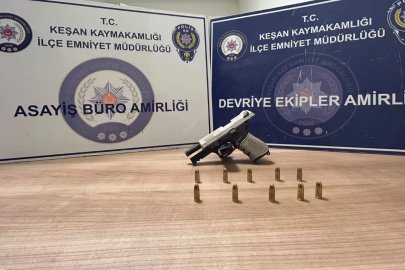 Keşan Aşağı Zaferiye'de gece yarısı silah alarmı: 1 gözaltı