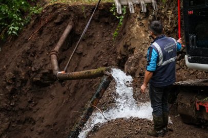 SASKİ'den heyelanda etkilenen altyapı hatlarına müdahale