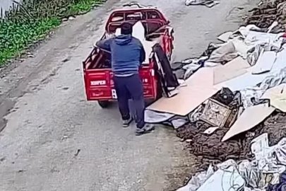 Düzce’de boş araziye atık dökene suçüstü