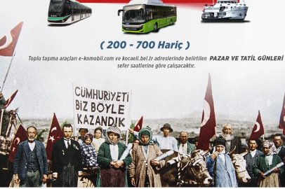 Kocaeli’de 29 Ekim’de toplu ulaşım ücretsiz